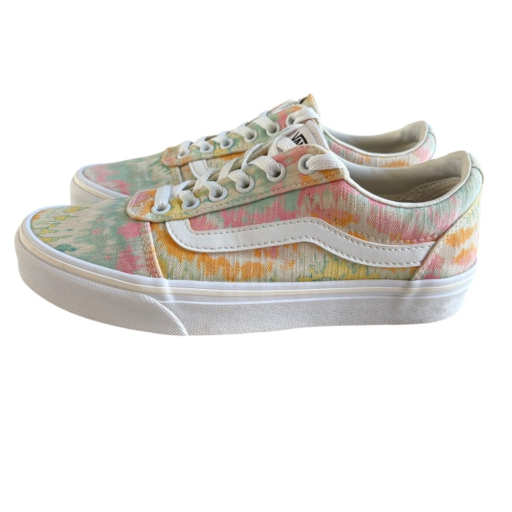 VANS Ward Canvas Women's Psychedelic Tie Dye Low‎ Top Sneakers Shoes Size 7